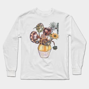 Steampunk vintage style Van Gogh Sunflowers Long Sleeve T-Shirt